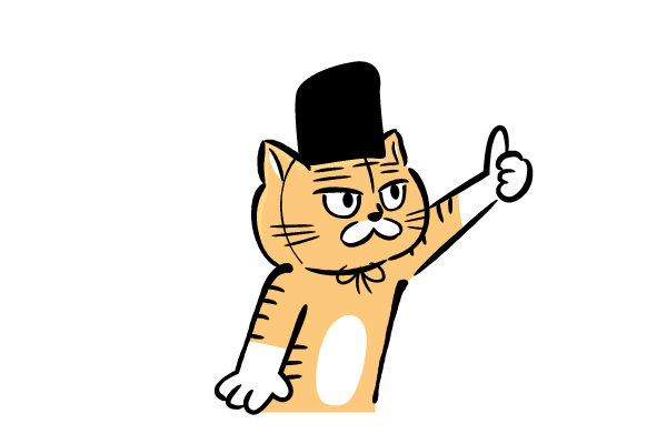 グッジョブのハンドサインするネコ