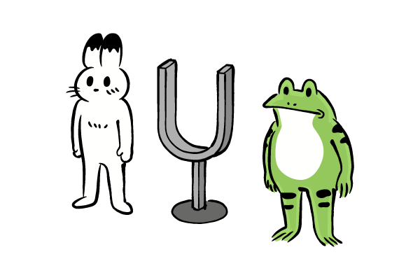 共鳴するカエルとウサギ