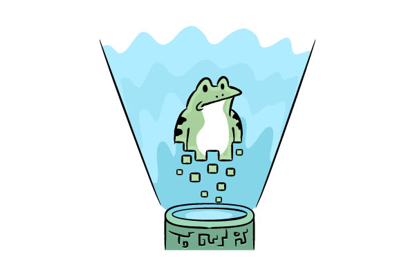 転送されるカエル