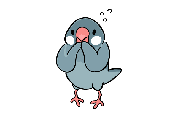 うわっ　っと驚く文鳥