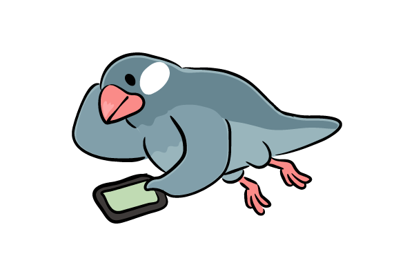 だらだらする文鳥