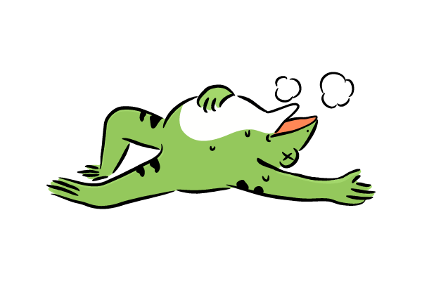 疲労困憊なカエル