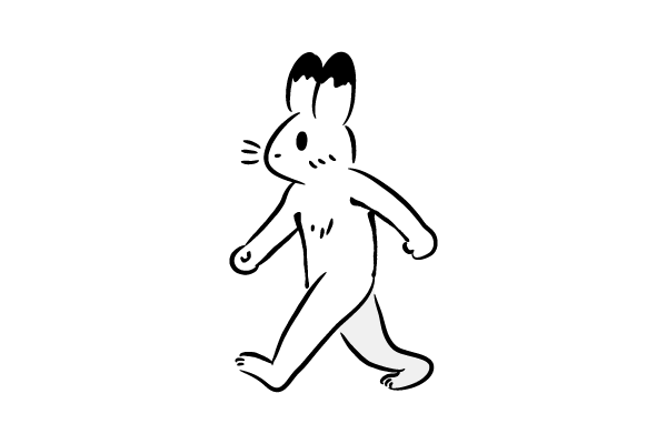 歩くウサギ