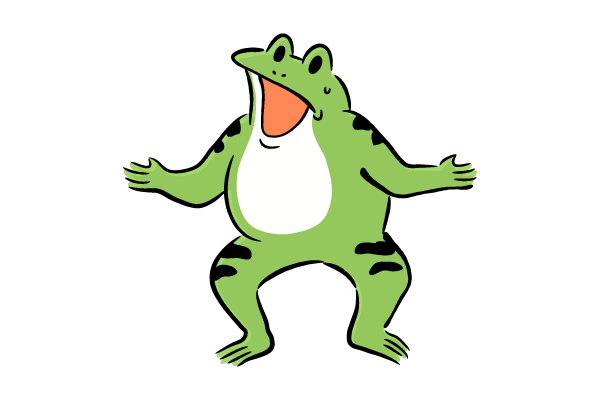 おどろくカエル