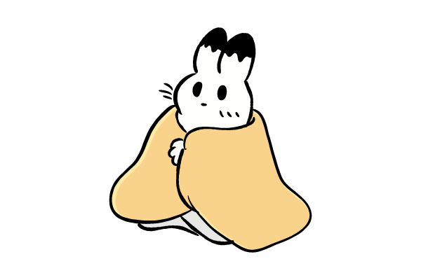 災害で救助されたウサギ