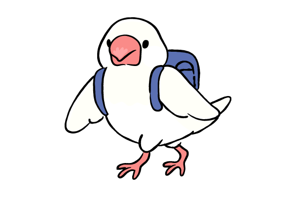 登下校する文鳥