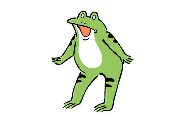 はぇーと感心するカエル