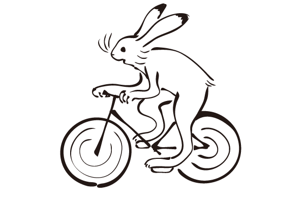 自転車にのるウサギ