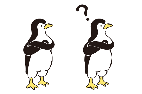 疑問を持つペンギン