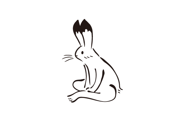 座るウサギのイラスト素材 ダ鳥獣戯画