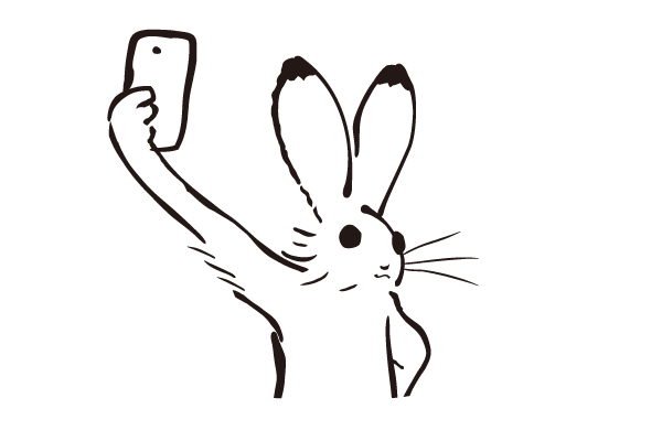 自撮りウサギの無料イラスト2 ダ鳥獣戯画