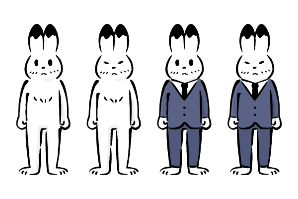 シンプルなウサギの立ち絵