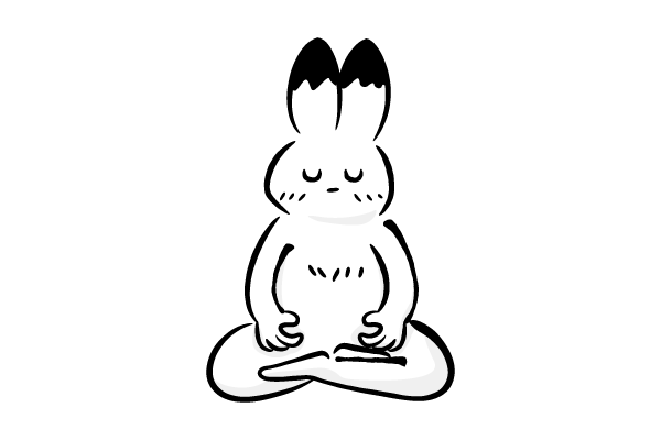 瞑想するウサギ
