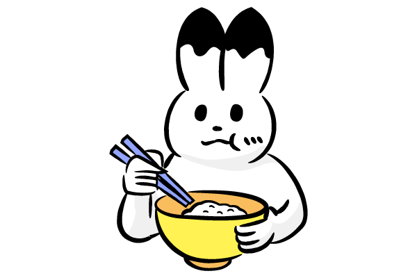 ご飯を食べるウサギ