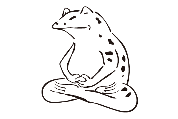 瞑想するカエルのイラスト