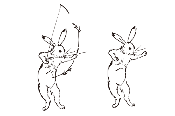 弓を構える兔