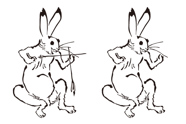矢を持つ兔の戯画
